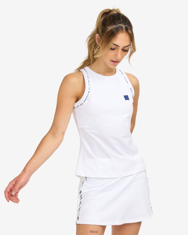 Fila white fiji print tílko s vysokým výstřihem 0668L2920 bílý potisk fiji FILA