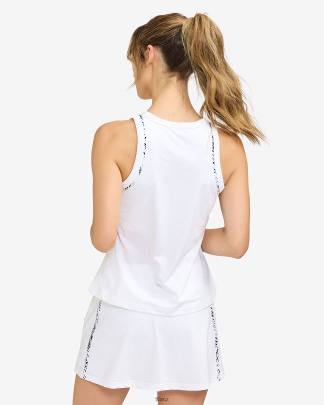 Fila white fiji print tílko s vysokým výstřihem 0668L2920 bílý potisk fiji FILA