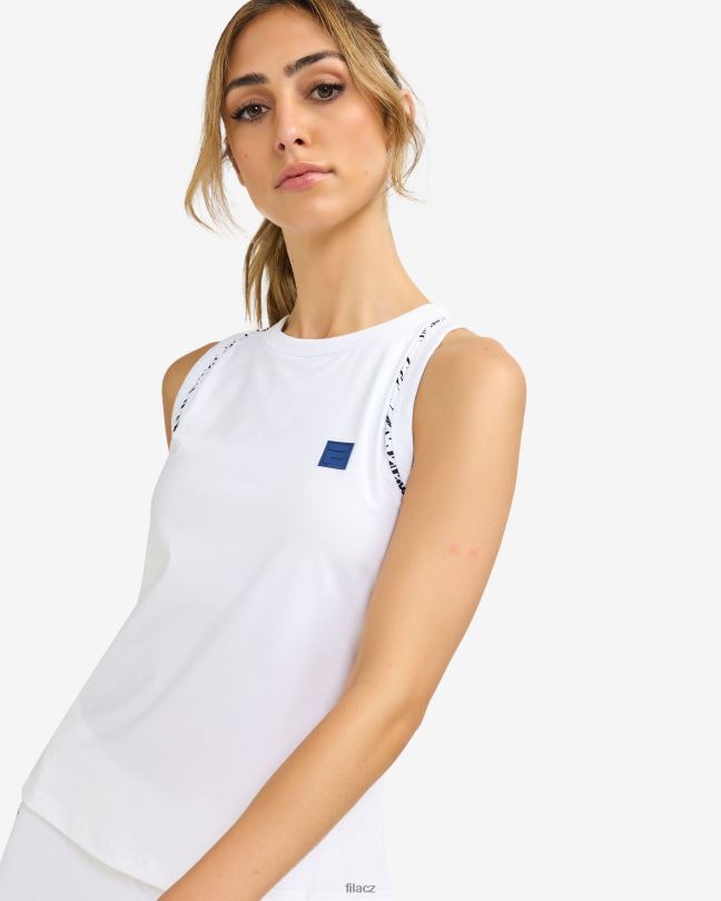 Fila white fiji print tílko s vysokým výstřihem 0668L2920 bílý potisk fiji FILA
