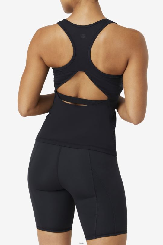 black uplift open racerback tílko fila 0668L1872 Černá FILA