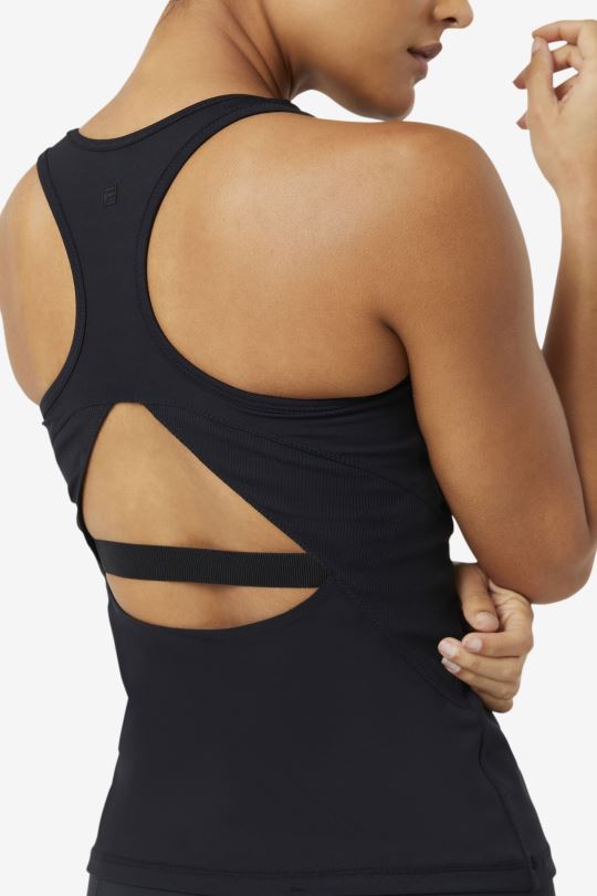 black uplift open racerback tílko fila 0668L1872 Černá FILA