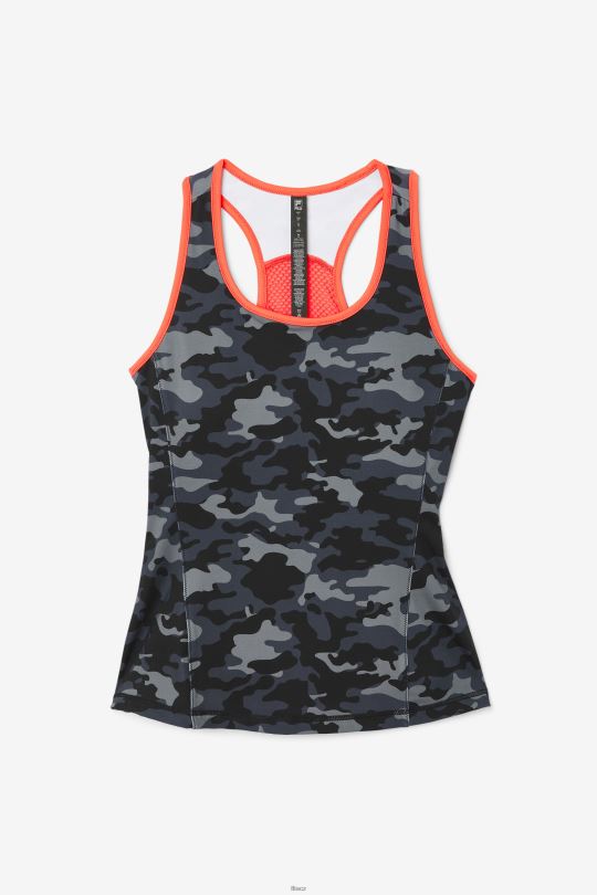 fila dark camo/hot coral/black uplift colorblock racerback tank 0668L1870 tmavý camo/žhavý korál/černý FILA