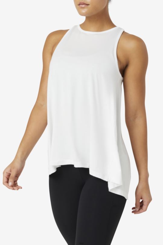 fila fi-lux otevřené zadní tílko bílé 0668L1861 bílý FILA