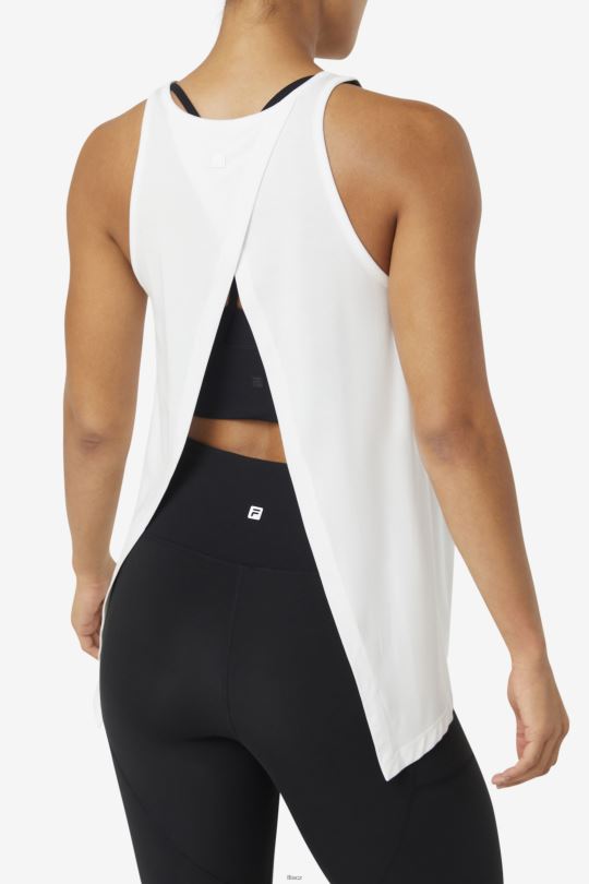 fila fi-lux otevřené zadní tílko bílé 0668L1861 bílý FILA