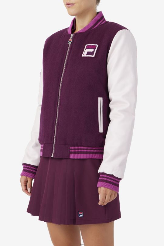 fila hroznové víno/potpourri/rouge dixon univerzitní bunda 0668L1756 hroznové víno/potpourri/rouge FILA