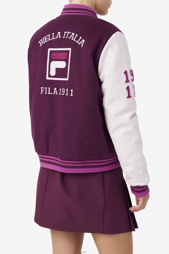 fila hroznové víno/potpourri/rouge dixon univerzitní bunda 0668L1756 hroznové víno/potpourri/rouge FILA