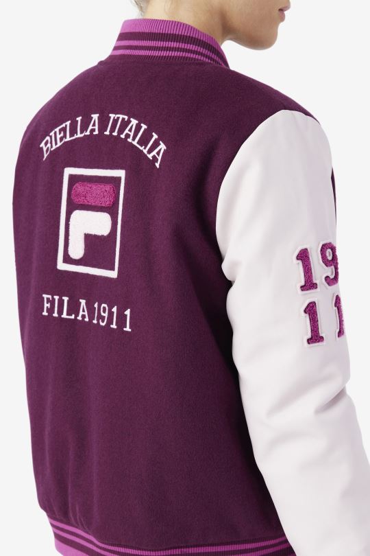 fila hroznové víno/potpourri/rouge dixon univerzitní bunda 0668L1756 hroznové víno/potpourri/rouge FILA