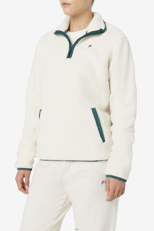 fila kyomi pulovr na čtvrt zip tofu/lesní biom 0668L1765 tofu/lesní biom FILA