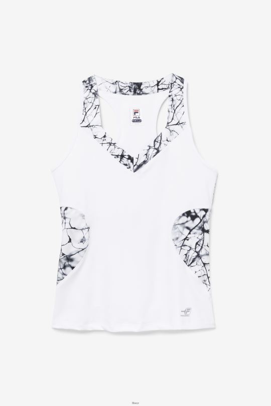 fila pickleball halter tank mramorový potisk/bílá 0668L2035 mramorový potisk/bílá FILA