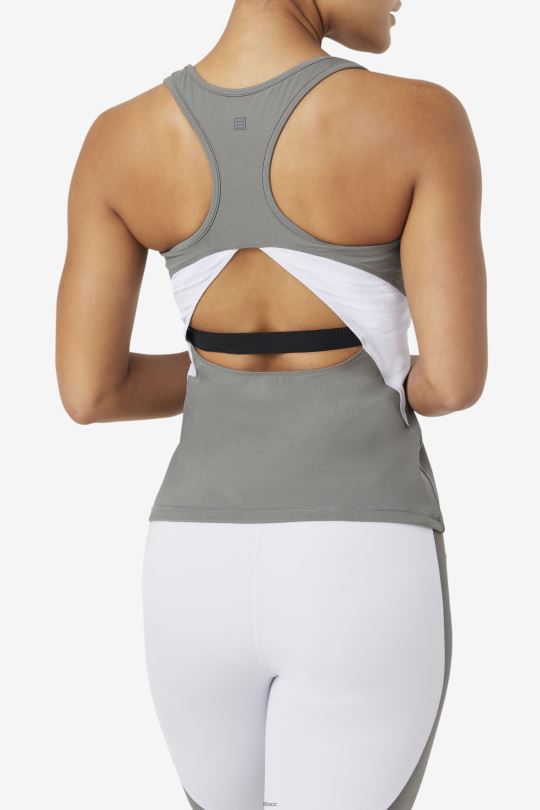 fila uplift otevřené racerback tílko chrlič/levandule modrá 0668L1873 chrlič/levandule modrá FILA