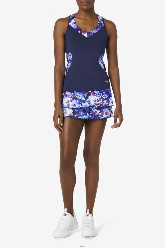 nakládaná ohlávka tank fila navy print/navy 0668L2036 námořnický tisk/námořnický tisk FILA