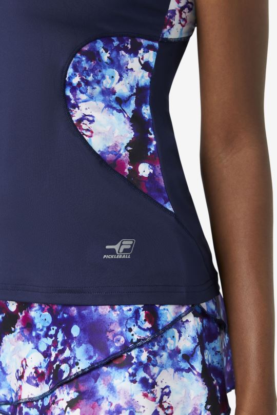 nakládaná ohlávka tank fila navy print/navy 0668L2036 námořnický tisk/námořnický tisk FILA