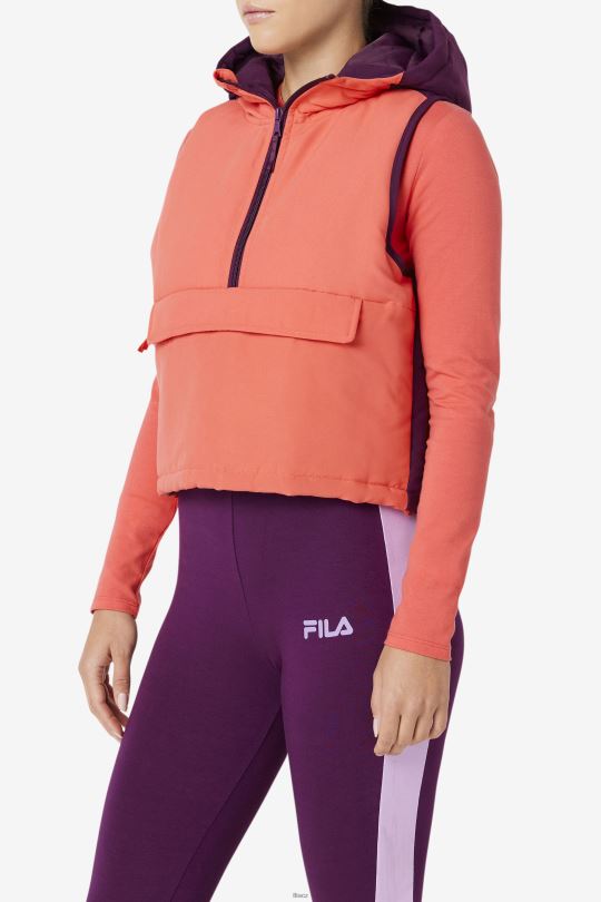 nevaeh poloviční vesta na zip fila cayenne/nakládaná řepa 0668L1784 kajenský pepř/nakládaná řepa FILA