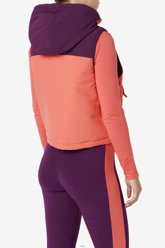 nevaeh poloviční vesta na zip fila cayenne/nakládaná řepa 0668L1784 kajenský pepř/nakládaná řepa FILA