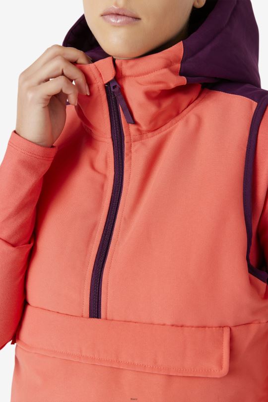 nevaeh poloviční vesta na zip fila cayenne/nakládaná řepa 0668L1784 kajenský pepř/nakládaná řepa FILA