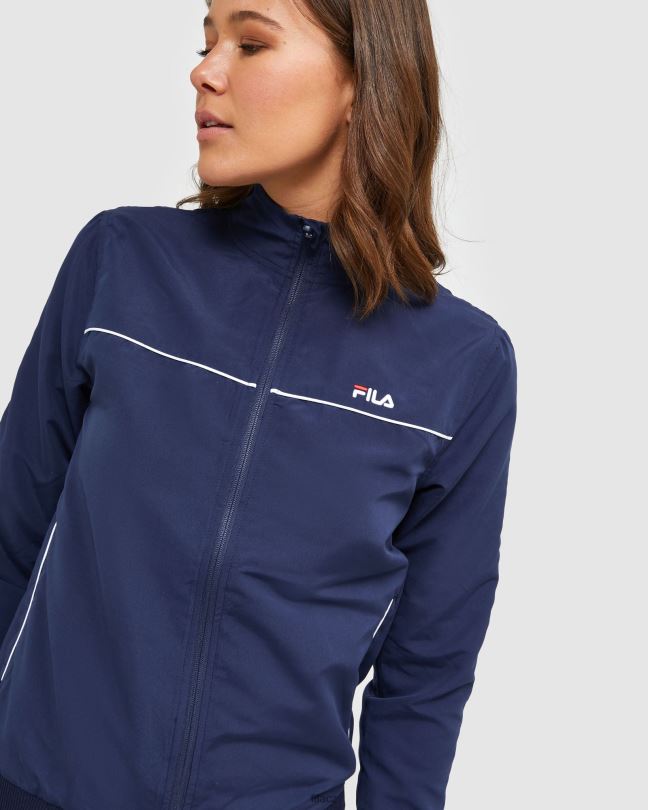 nová navy fila klasická dámská bunda z mikrovlákna 0668L2877 nové námořnictvo FILA