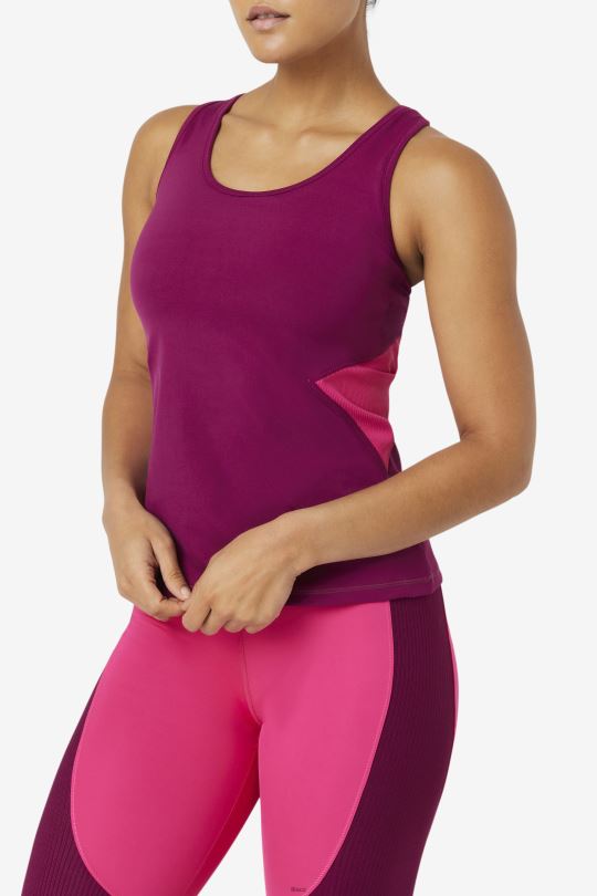 purpurová fialová/světle růžová fila uplift otevřené racerback tílko 0668L1875 purpurová fialová/světle růžová FILA