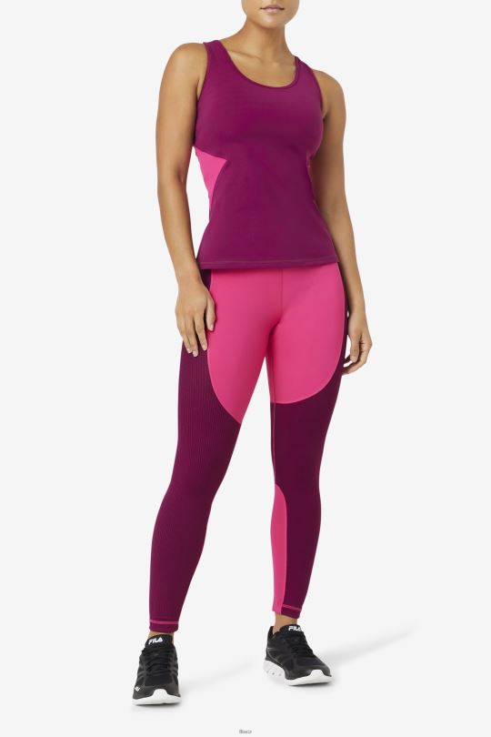 purpurová fialová/světle růžová fila uplift otevřené racerback tílko 0668L1875 purpurová fialová/světle růžová FILA