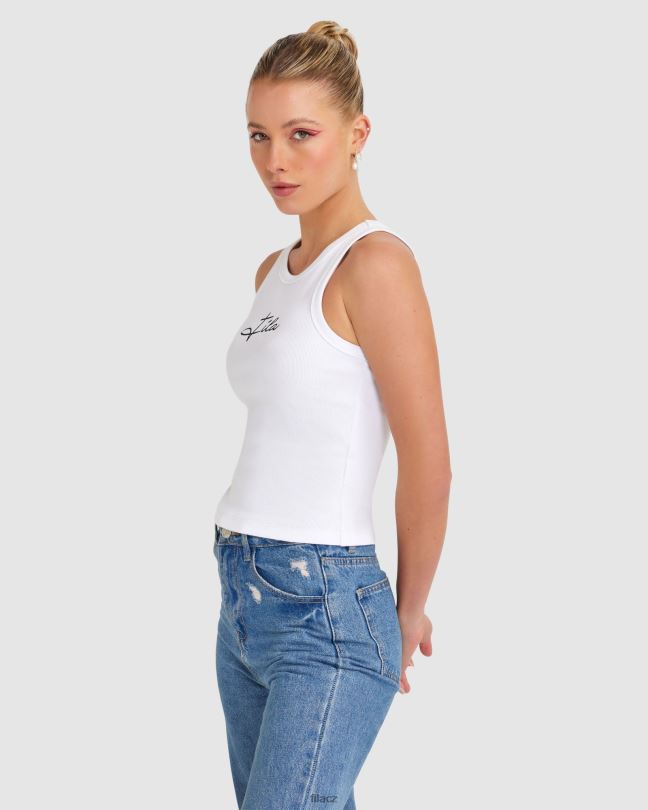 white fila dámské cinzia rib tílko 0668L2829 bílý FILA