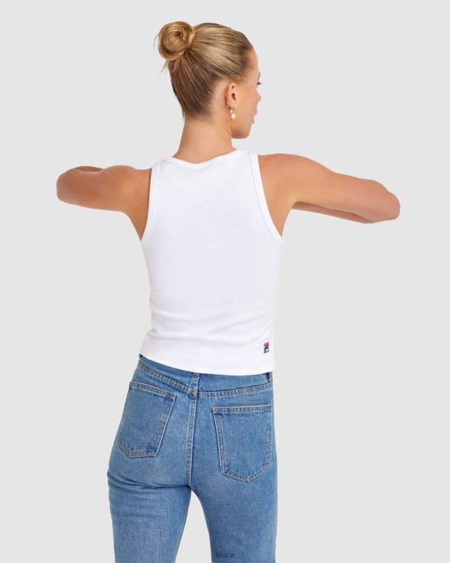 white fila dámské cinzia rib tílko 0668L2829 bílý FILA