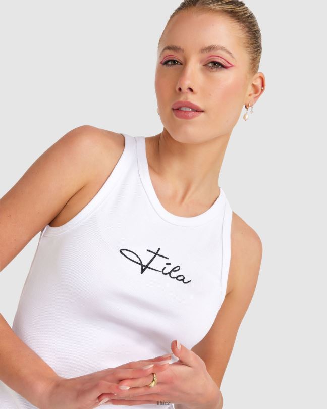white fila dámské cinzia rib tílko 0668L2829 bílý FILA