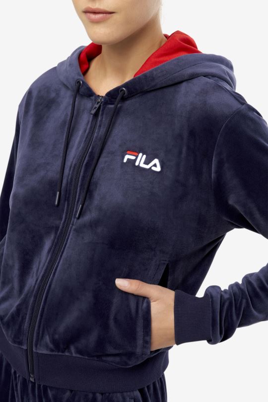 zura velur bunda navy fila 0668L1763 námořnictvo FILA