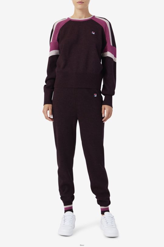 fila frankie pletené kalhoty hroznové víno/rouge/potpourri 0668L1561 hroznové víno/rouge/potpourri FILA