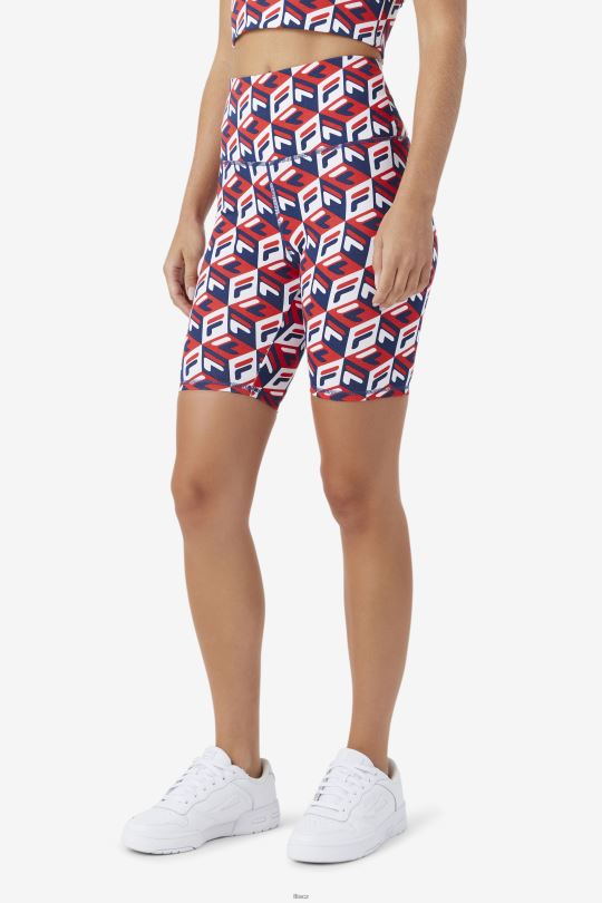 fila red/navy/white ainhoa ​​bike short 0668L1564 červená/námořnická/bílá FILA