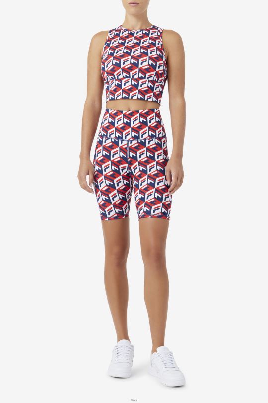 fila red/navy/white ainhoa ​​bike short 0668L1564 červená/námořnická/bílá FILA