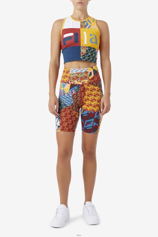 ocean/yellow/whitee elowen bike short fila 0668L1626 oceán/žlutá/bílá FILA