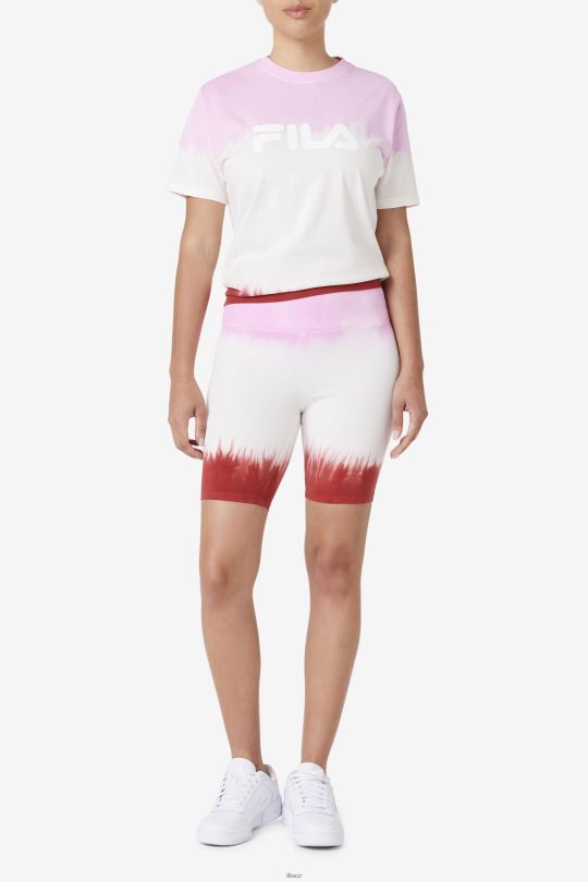 taima tie dye bike short fila piruette/white/earth red 0668L1682 pirueta/bílá/země červená FILA