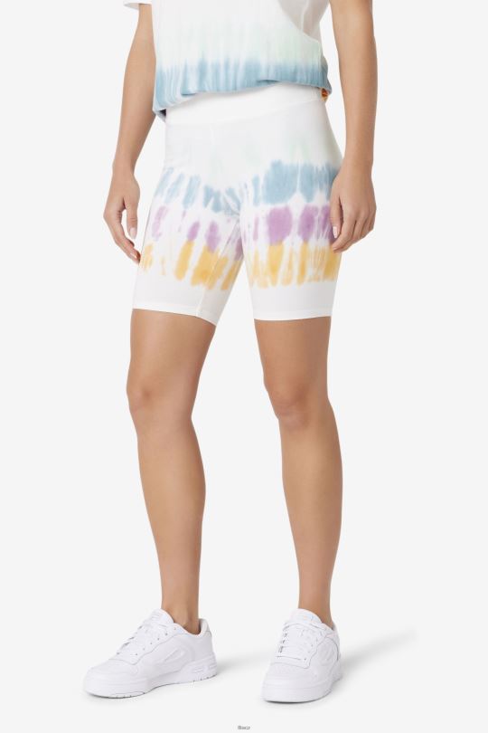 white tie dye fila taima tie dye bike short 0668L1677 bílá barva na kravaty FILA