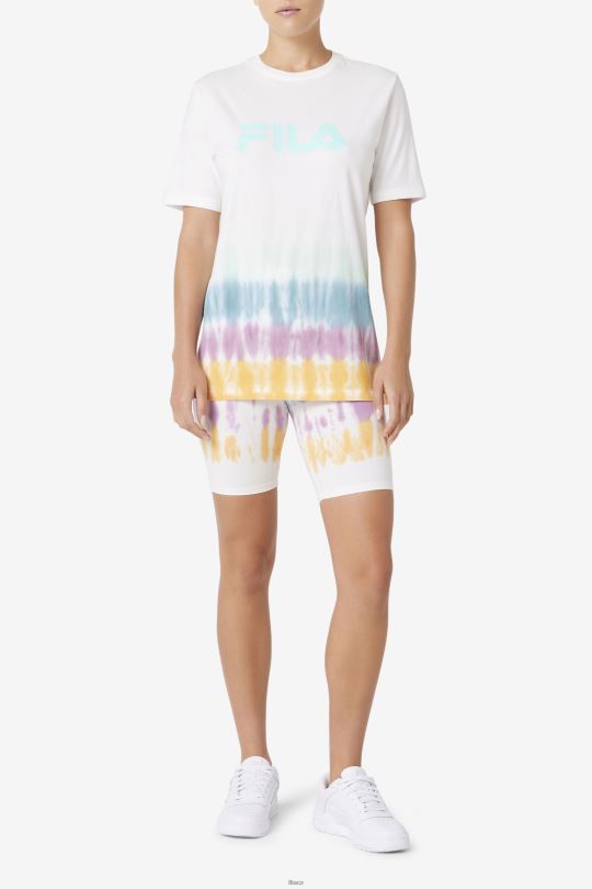 white tie dye fila taima tie dye bike short 0668L1677 bílá barva na kravaty FILA