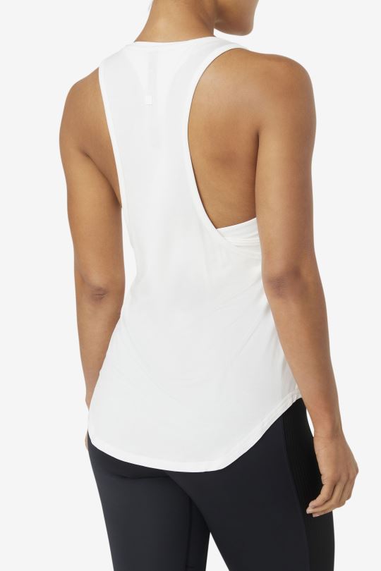 bílé dlouhé tílko fila fi-lux 0668L1905 bílý FILA