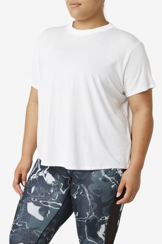 bílý fi-lux top s krátkým rukávem fila 0668L1920 bílý FILA