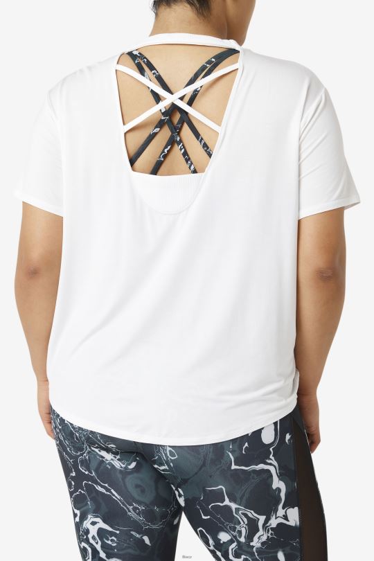 bílý fi-lux top s krátkým rukávem fila 0668L1920 bílý FILA