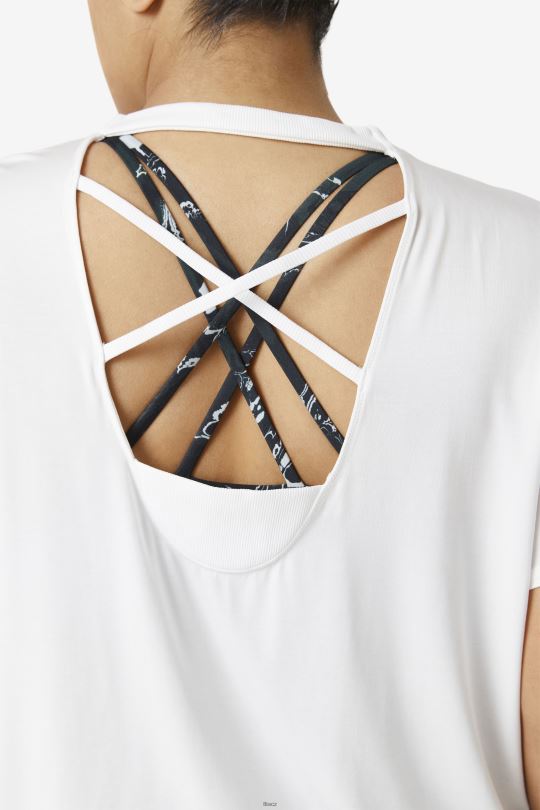 bílý fi-lux top s krátkým rukávem fila 0668L1920 bílý FILA
