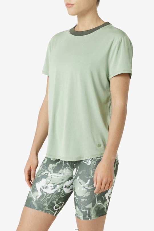 bazalka/tymián fi-lux top fila s krátkým rukávem 0668L1902 bazalka/tymián FILA