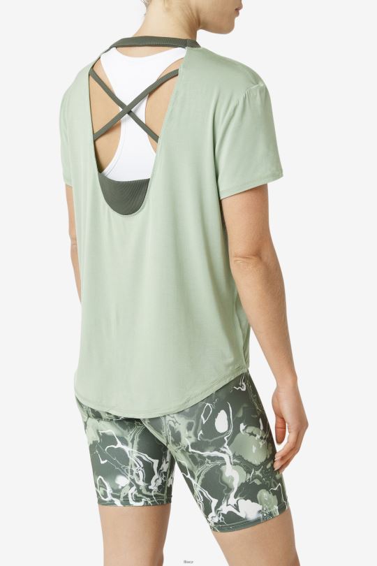 bazalka/tymián fi-lux top fila s krátkým rukávem 0668L1902 bazalka/tymián FILA
