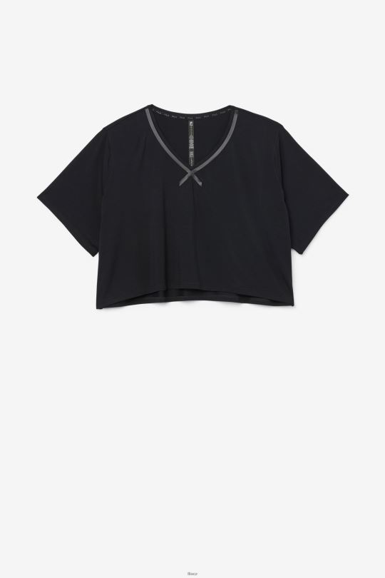 černý fila fi-lux hi-low crop top 0668L1917 Černá FILA