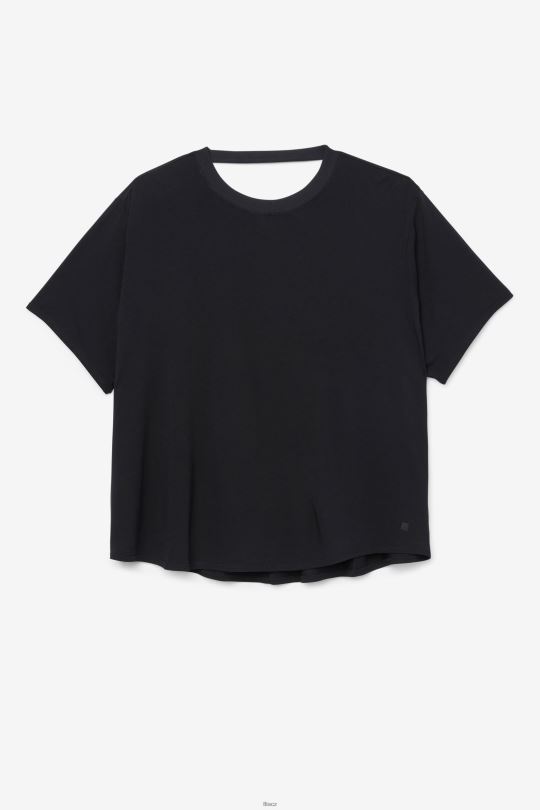 černý top fila fi-lux s krátkým rukávem 0668L1923 Černá FILA