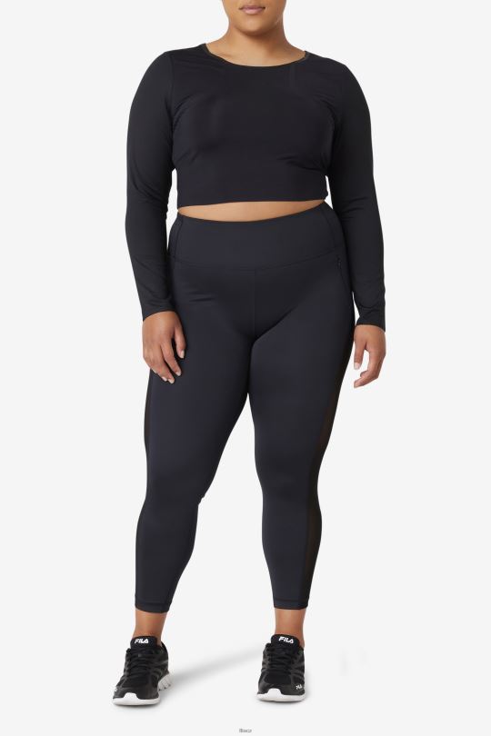 černá uplift dlouhý rukáv crop top fila 0668L1926 Černá FILA