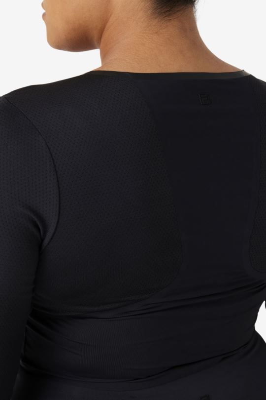 černá uplift dlouhý rukáv crop top fila 0668L1926 Černá FILA