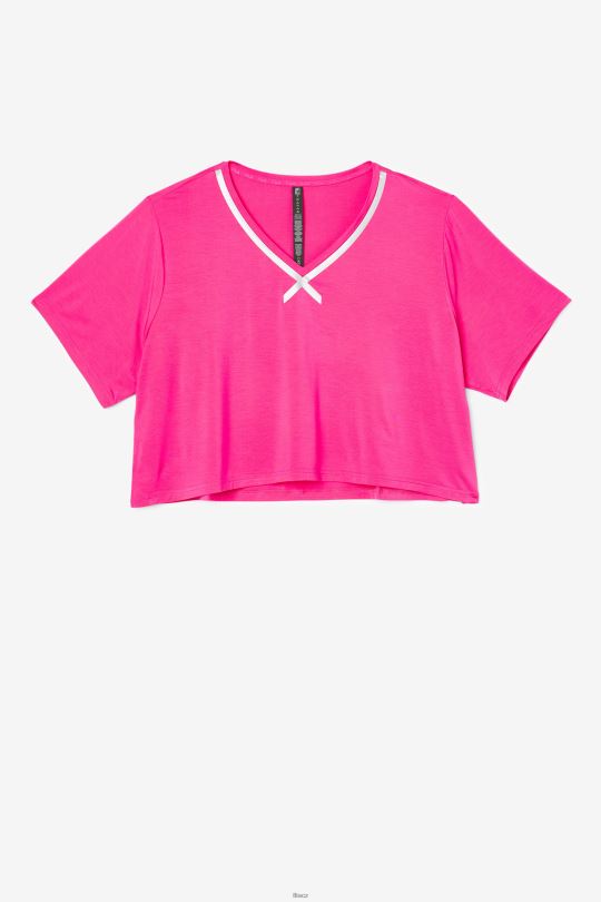 fi-lux hi-low crop top fila zářivě růžová 0668L1916 světle růžová FILA