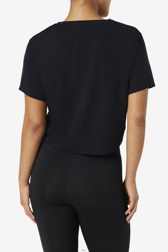 fi-lux high-low crop top černá fila 0668L1859 Černá FILA