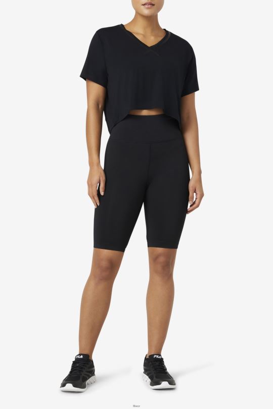 fi-lux high-low crop top černá fila 0668L1859 Černá FILA