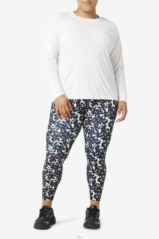 fi-lux síťovaná záda dlouhý rukáv crew fila bílá 0668L1898 bílý FILA