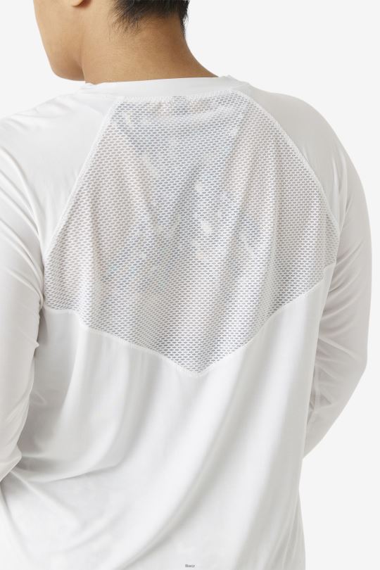 fi-lux síťovaná záda dlouhý rukáv crew fila bílá 0668L1898 bílý FILA