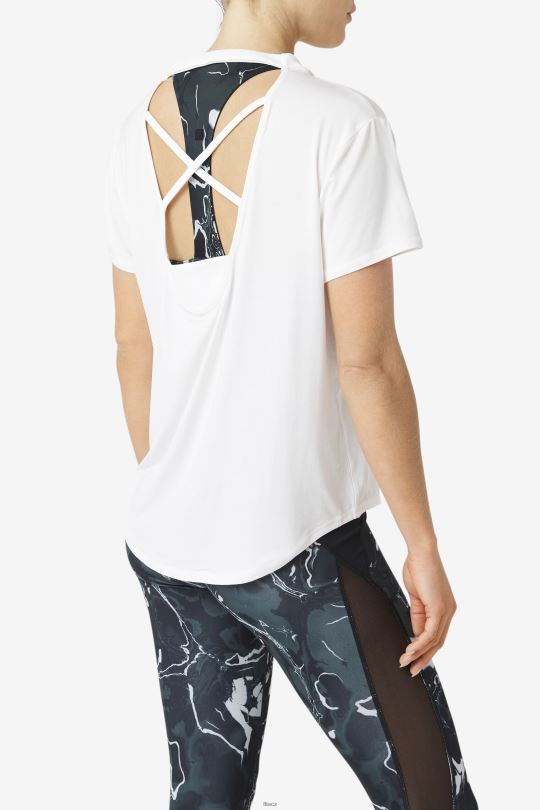 fi-lux top s krátkým rukávem bílá fila 0668L1901 bílý FILA
