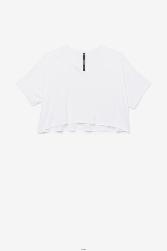 fila bílý fi-lux hi-low crop top 0668L1918 bílý FILA